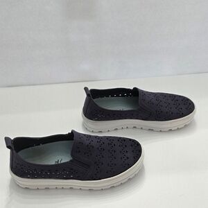 Women's Spring Blue Slip-On Shoes, Rubber Soles Non-Slip, Size US 5 or EU 38